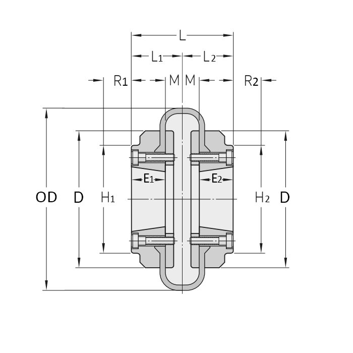 Торообразная муфта в сборе под втулку тапербуш 1210(НАР-НАР) FLEX F50 ISKRA