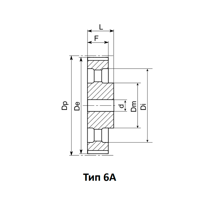 Шкив зубчатый под расточку 90-8M-30(PHP90-8M-30RSB) ISKRA