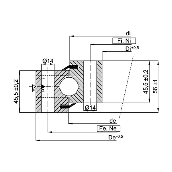 ОПУ стандартная серия с одним рядом шариков NB1.20.0744.200-1PPN ISKRA