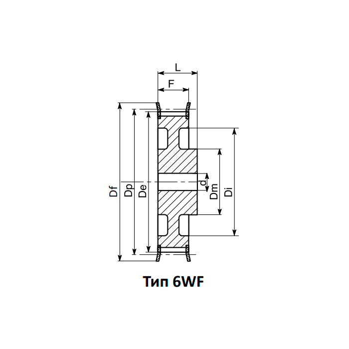 Шкив зубчатый под расточку 72-8M-30(PHP72-8M-30RSB) ISKRA