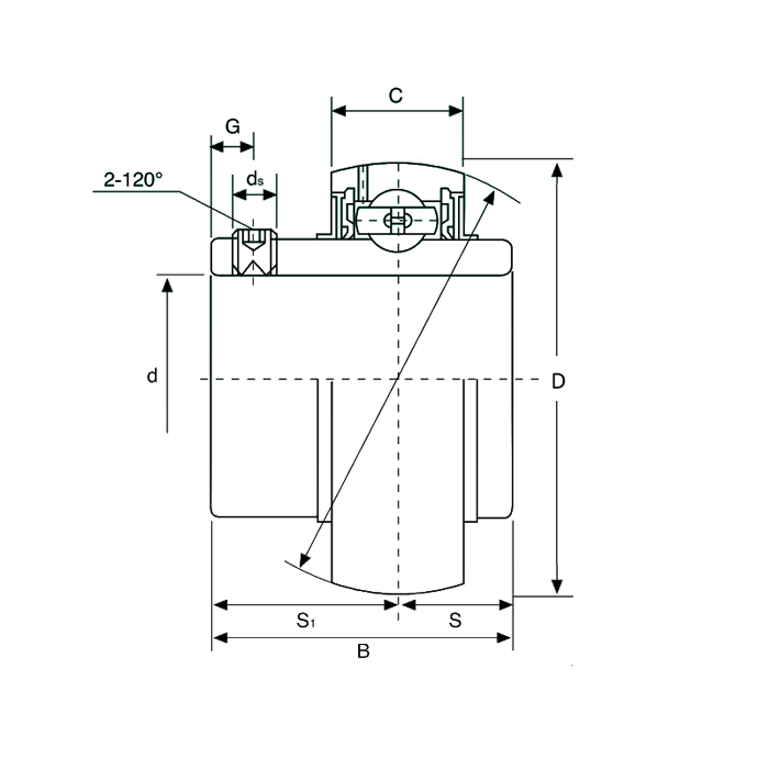 Подшипник UC212 ISKRA
