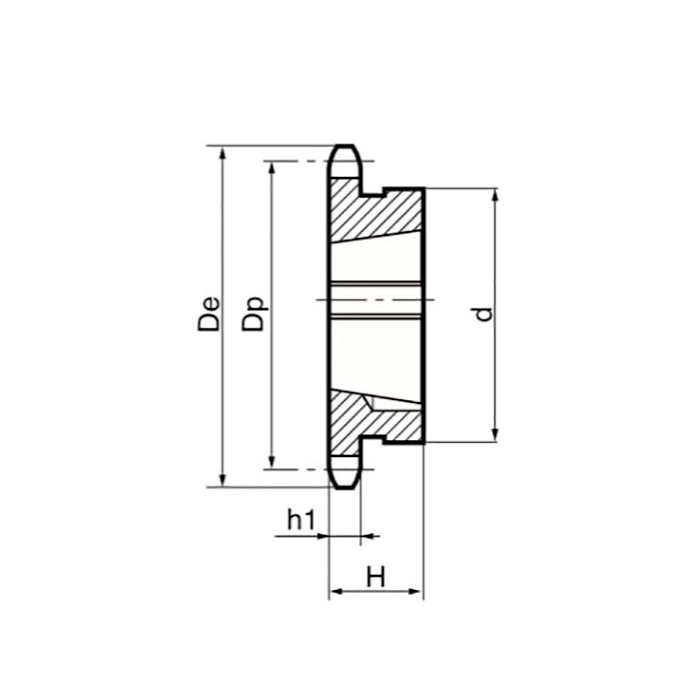 Звездочка под втулку тапербуш для цепи: 10B-1, Z=16, 5/8" x 3/8" TS10016 (PHS 10B-1 TB 16) ISKRA