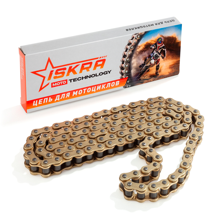 Приводная цепь для мотоцикла усиленная (GOLD) 428-H-98L ISKRA