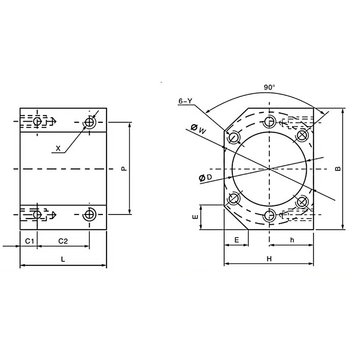 Держатель для гайки ШВП DSG2005 ISKRA