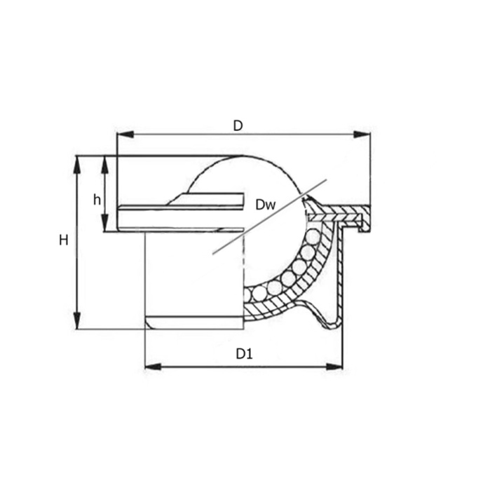 Шариковая опора (пластик) NP22 NL/NL ISKRA