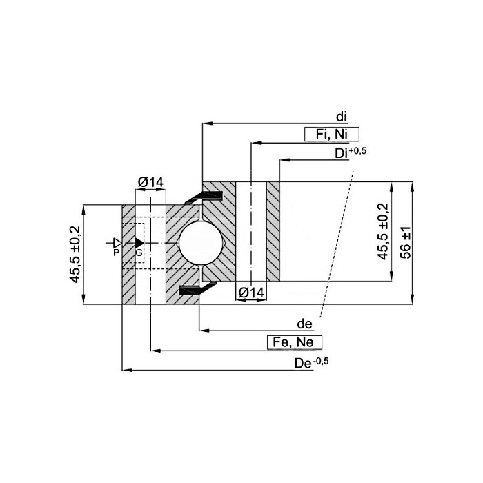 ОПУ стандартная серия с одним рядом шариков NB1.20.0314.200-1PPN ISKRA