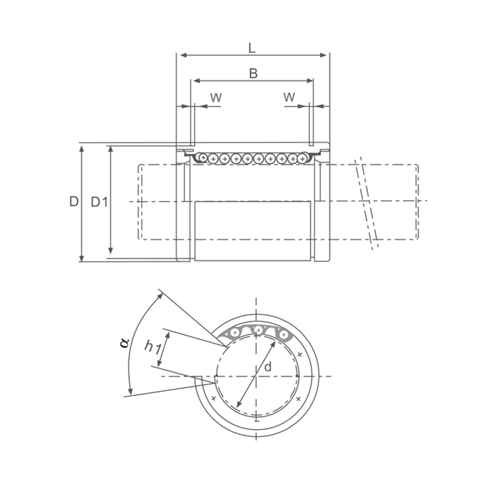 Линейный подшипник LM35-UU-OP ISKRA