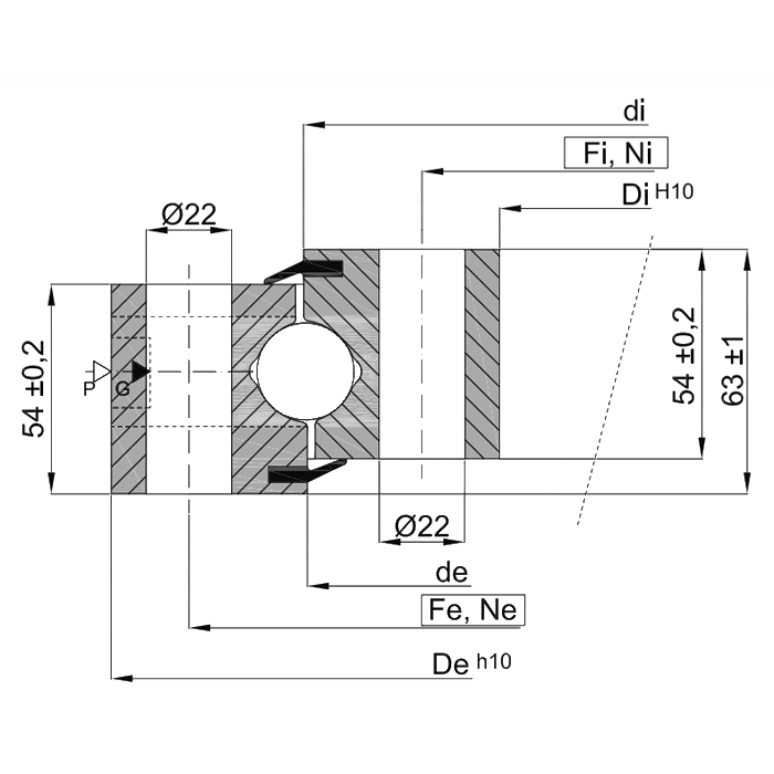 ОПУ стандартная серия с одним рядом шариков NB1.25.0755.200-1PPN ISKRA