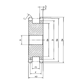 Звездочка двойная d=25мм(паз+винт) для однорядных цепей: 10B-1, Z=15, 5/8" x 3/8" DS10015d25pv ISKRA