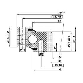 ОПУ стандартная серия с одним рядом шариков ZB1.20.0644.200-1SPTN ISKRA