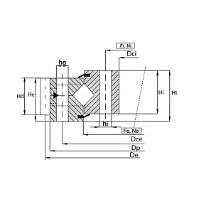 ОПУ серия с перекрестными роликами на один ряд ER1.25.0475.400-1SPPN ISKRA
